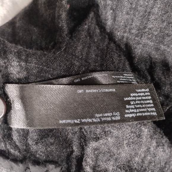 Eileen Fisher Full Length Straight in Charcoal Plaid Wool Blend Pants XS - Picture 7 of 9